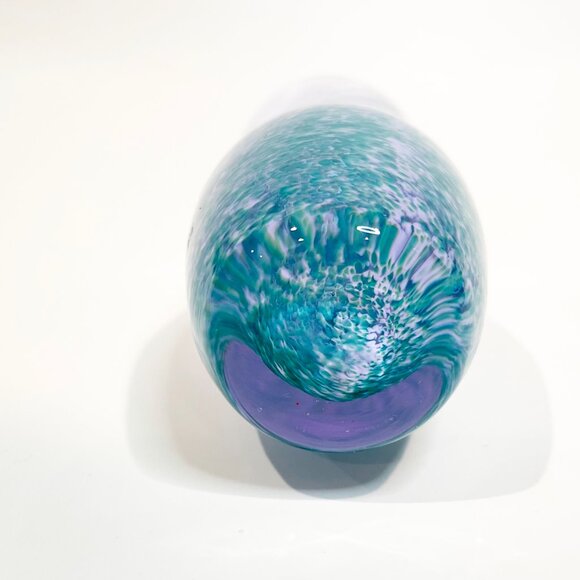 Caithness Scotland Purple Blue Swirl Blown Glass Bud Vase 5.5” Scotland - Picture 6 of 7
